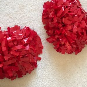 Red Cheer Pom Poms